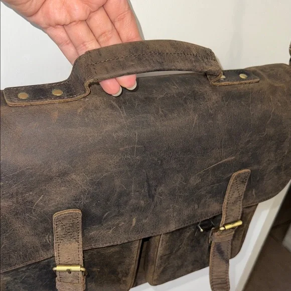 Brown Leather Messenger Bag - Picture 14 of 17
